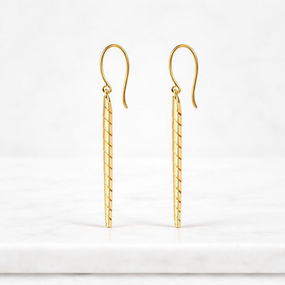 Long Gold Drop Earrings | 18K Gold Plated Dangle Earrings for Women | Tarnish Free Stainless Steel Jewelry | Luxury Huggie Hoop Earrings
