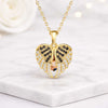 Personalized Angel Wings Heart Photo Necklace in 18K Gold