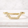 Chevron Lab Grown Diamond Curved Wedding Band