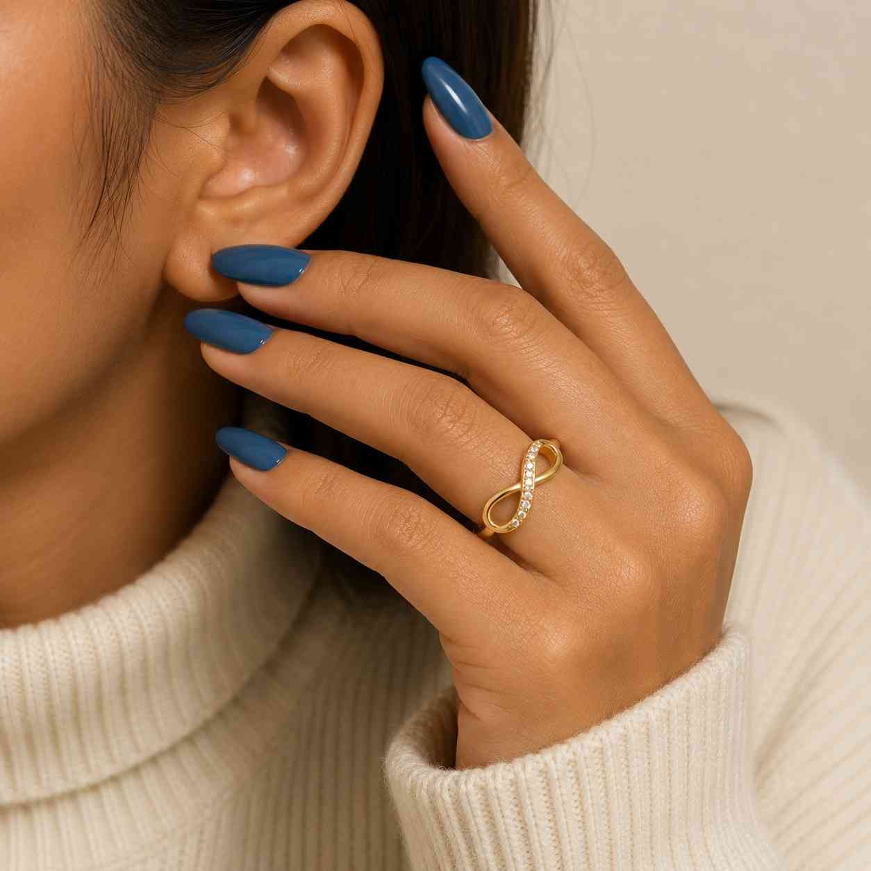 14k gold infinity ring for women, dainty diamond infinity band, eternal love promise ring minimalist anniversary gift forever symbol jewelry
