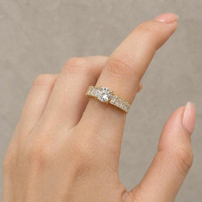 Twisted Shank Engagement Ring, Round Cut Moissanite Diamond Wedding Ring, Women's Crossover Ring, 925 Silver Minimalist Ring, Birthday Gift

