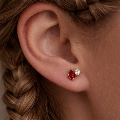 stud earrings double stone earrings unique earrings gift earrings trendy earrings chic earrings designer earrings romantic earrings feminine earrings