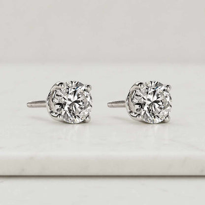 stud earrings round stud solitaire earrings round earrings crystal earrings stone earrings prong setting four prong earrings screw back earrings women earrings classic earrings simple earrings