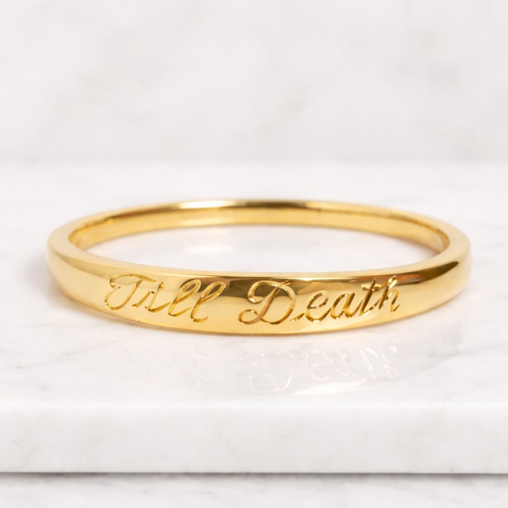 stylish engraved jewelry romantic gold ring luxury inspired couple jewelry stackable minimalist ring contemporary wedding band meaningful relationship jewelry daily wear gold accessory