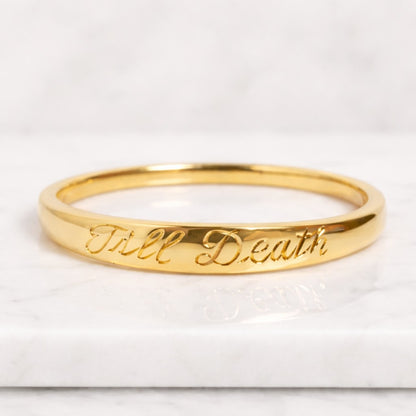 stylish engraved jewelry romantic gold ring luxury inspired couple jewelry stackable minimalist ring contemporary wedding band meaningful relationship jewelry daily wear gold accessory