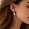 Gold Spike Hoop Earrings in Solid Yellow Gold