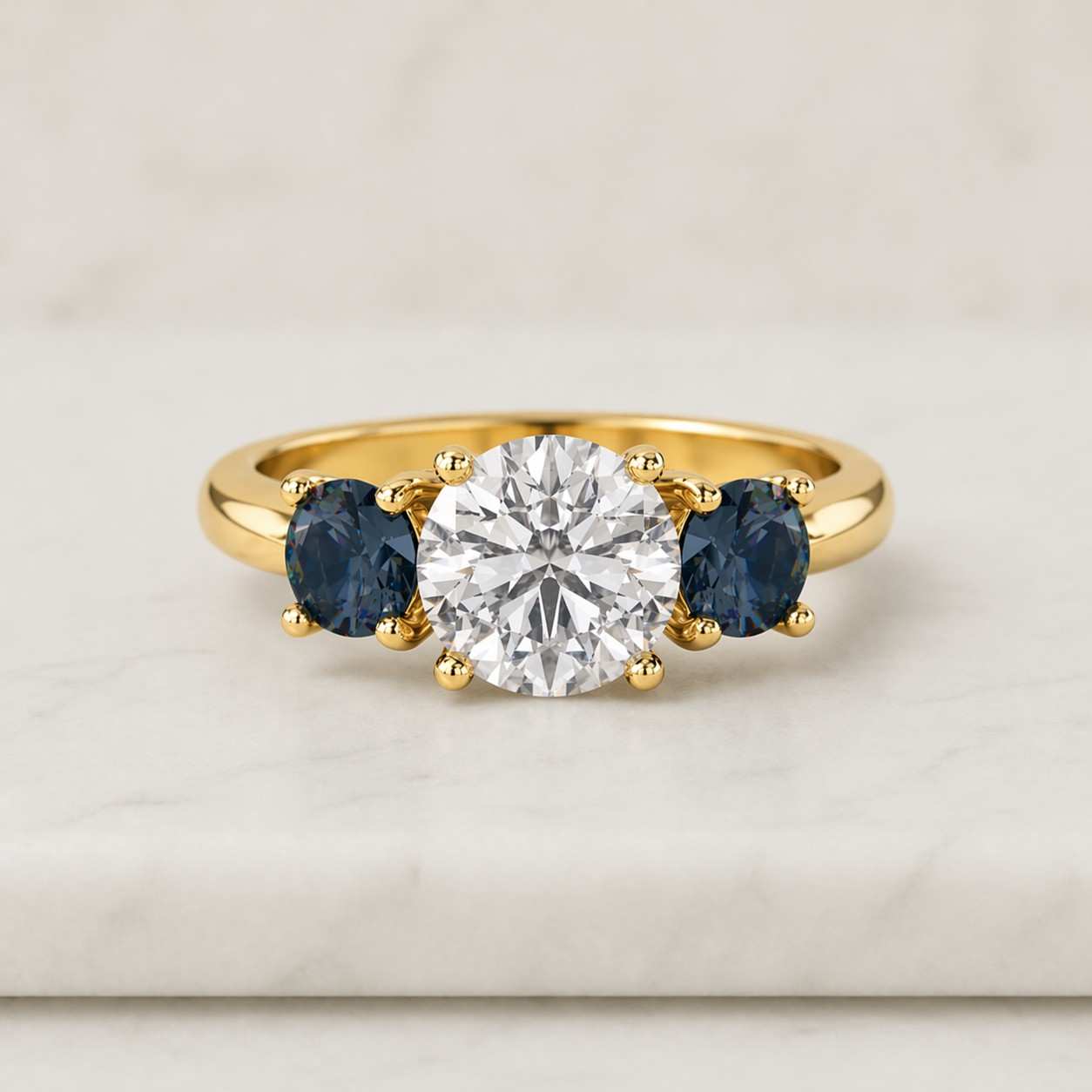 three stone ring gold ring sapphire ring engagement ring promise ring solitaire ring bridal ring statement ring fine jewelry women ring luxury ring classic ring elegant ring