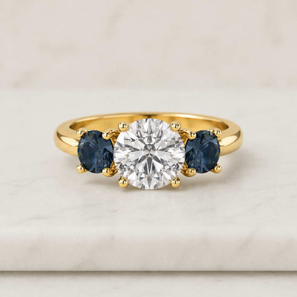 three stone ring gold ring sapphire ring engagement ring promise ring solitaire ring bridal ring statement ring fine jewelry women ring luxury ring classic ring elegant ring