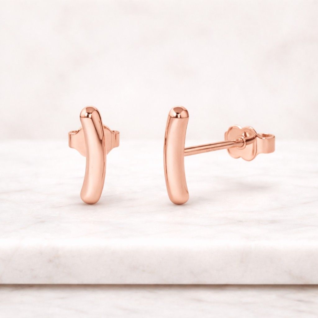 tiny bar earrings fashion stud earrings polished gold studs smooth bar studs women stud earrings luxury stud earrings elegant gold studs simple stud
