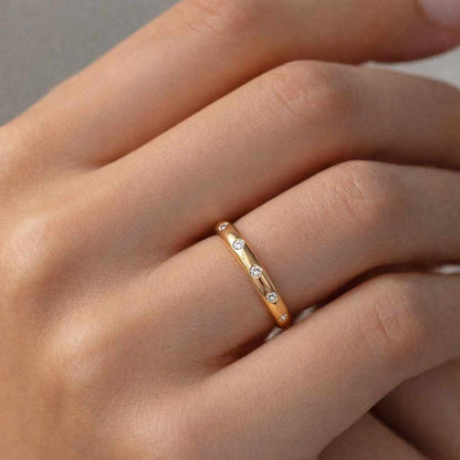 tiny diamond ring small stone ring clean design ring smooth band ring luxury ring handmade ring artisan ring custom ring gift ring fashion ring