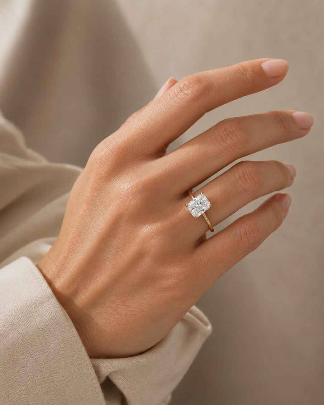 2 CT Radiant Cut Moissanite Ring, Radiant Cut Engagement Ring, Radiant Solitaire, 2ct Radiant Cut, Solitaire Engagement Ring
