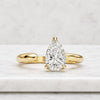 Pear Cut Lab Grown Diamond Solitaire Engagement Ring in 14K