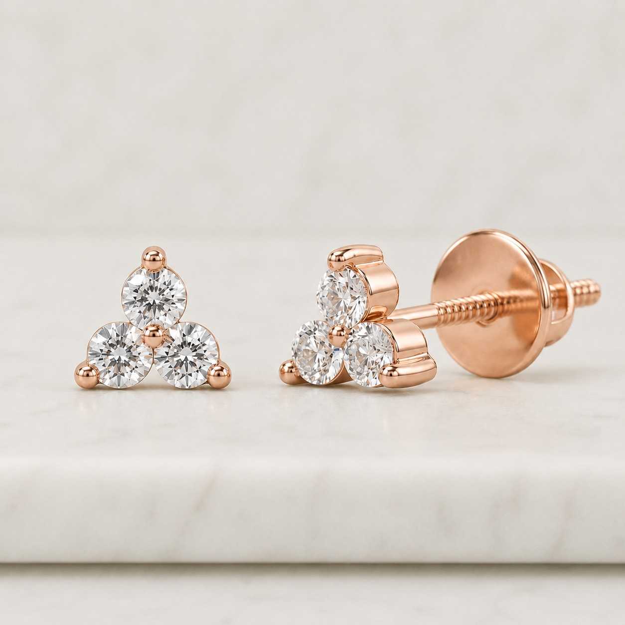 Round Diamond Earrings, Lab Grown Diamond Stud Earrings Bezel Set Earrings 14K Gold Earrings, Statement Earrings, Wedding Earrings Gift Mom
