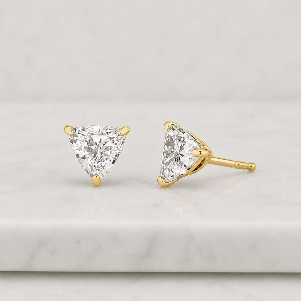 0.75 tcw trillion cut diamond stud earrings, trillion cut studs, diamond earrings, 14k solid gold, everyday earrings, perfect gift
