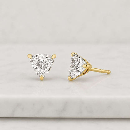 0.75 TCW Trillion cut Diamond Stud Earrings, Trillion cut Studs, Diamond Earrings, 14K Solid Gold, Everyday Earrings, Perfect gift
