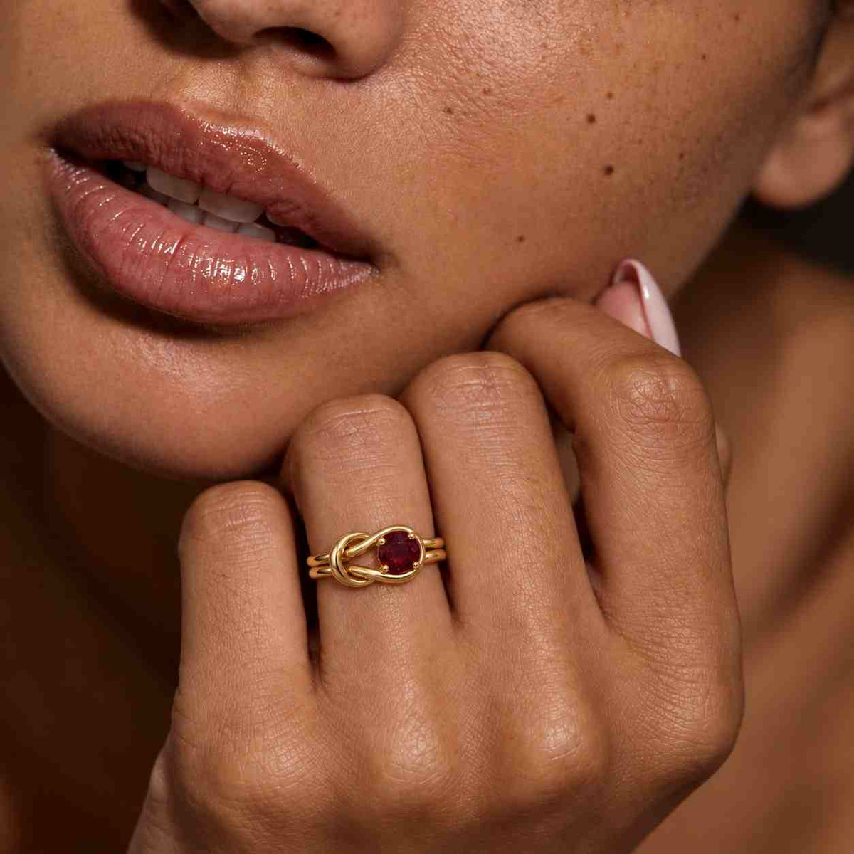 Unique Hexagon Cut Ruby Engagement Ring Vintage Round Emerald Celtic Knot Wedding Ring Art Deco Rose Gold July Birthstone Promise Gift Women
