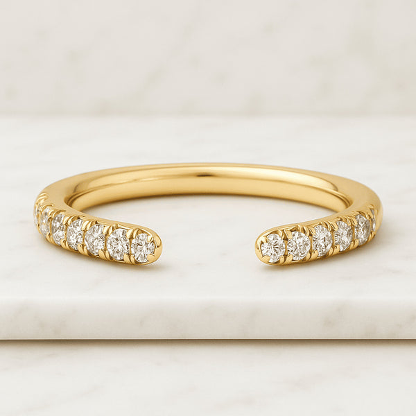 Open Cuff Diamond Band For Her