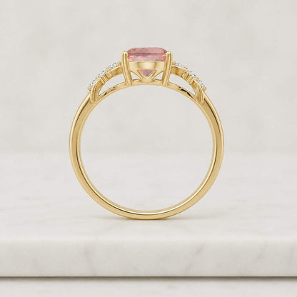 unique ring gemstone jewelry pink ring oval gemstone delicate ring classic ring luxury ring artisan ring floral jewelry gold jewelry stackable ring promise ring bridal ring