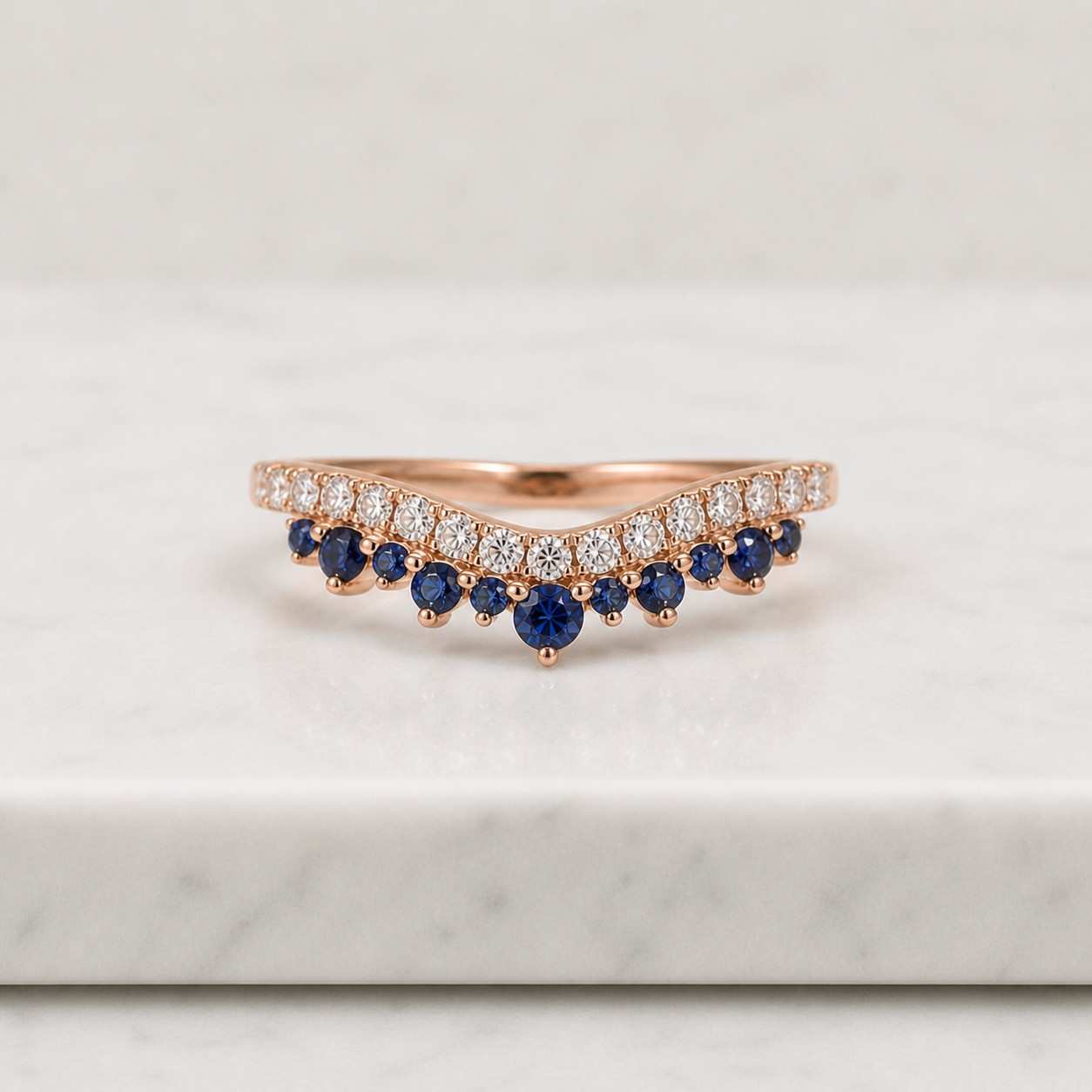 round curved ring lab grown diamond wedding band unique diamond marriage ring for women minimalist nesting ring anniversary ring