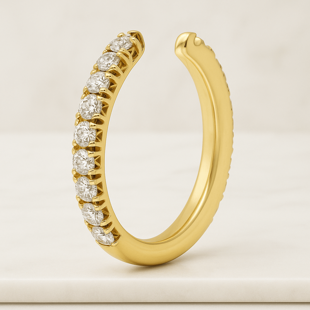 Minimalist Custom Open Gap Band Ring for Her Womens Cuff Stackable Band