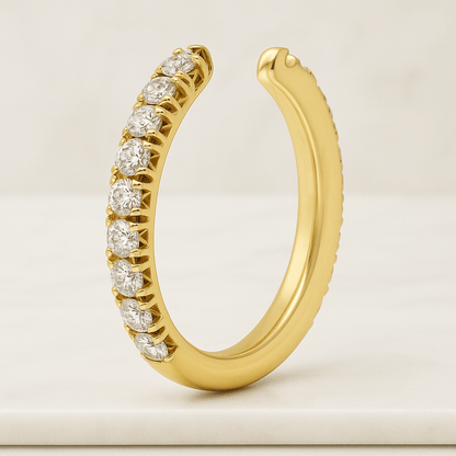 Minimalist Custom Open Gap Band Ring for Her Womens Cuff Stackable Band