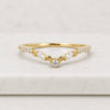 Curved Marquise and Round Lab Grown Diamond Wedding Band