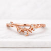 Curved Moissanite Diamond Vine Wedding Band in Solid Rose Gold