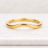 Curved Wave Wedding Band in Solid Yellow Gold