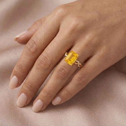 1.5CT Emerald cut Moissanite Engagement Ring Vintage Unique 14K Rose gold twist band Moissanite engagement ring Bridal Promise Anniversary
