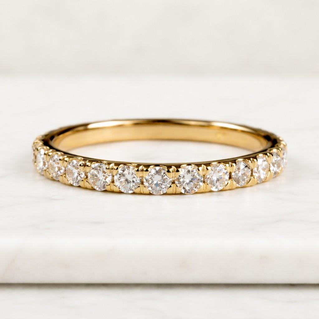 2.00 carat round moissanite eternity wedding band – full circle diamond anniversary ring, stackable bridal band, promise ring for her
