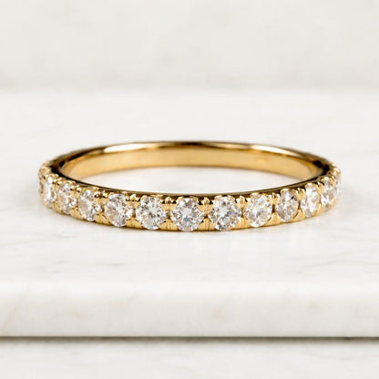 2.00 Carat Round Moissanite Eternity Wedding Band – Full Circle Diamond Anniversary Ring, Stackable Bridal Band, Promise Ring for Her
