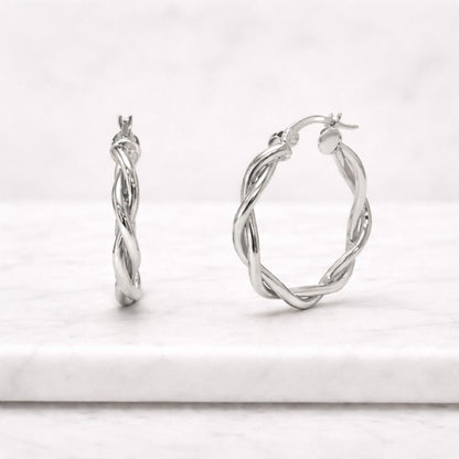 white metal hoops rose tone earrings yellow tone hoops mixed metal earrings hypoallergenic earrings nickel free earrings fine metal hoops premium metal earrings