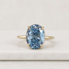 Oval Cut Fancy Blue Lab Grown Diamond Hidden Halo Engagement Ring