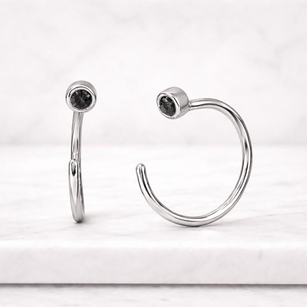 wire hoop earrings tiny black stone earrings micro hoop earrings polished gold hoops elegant hoop jewelry handcrafted earrings subtle gold earrings chic hoop earrings