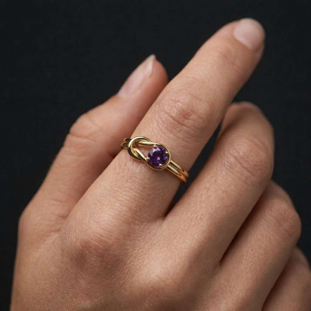 women jewelry minimalist jewelry simple jewelry everyday jewelry dainty jewelry promise jewelry romantic ring gift for wife gift for girlfriend purple jewelry gold jewelry