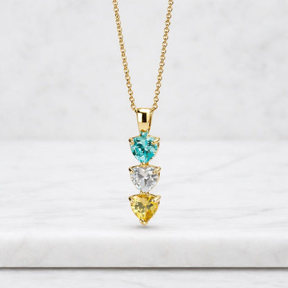Trillion Stone Necklace · Blue Topaz Necklace · October Birthstone Pendant · Triangle Necklace · Trilliant Necklace · Bridesmaid Necklaces