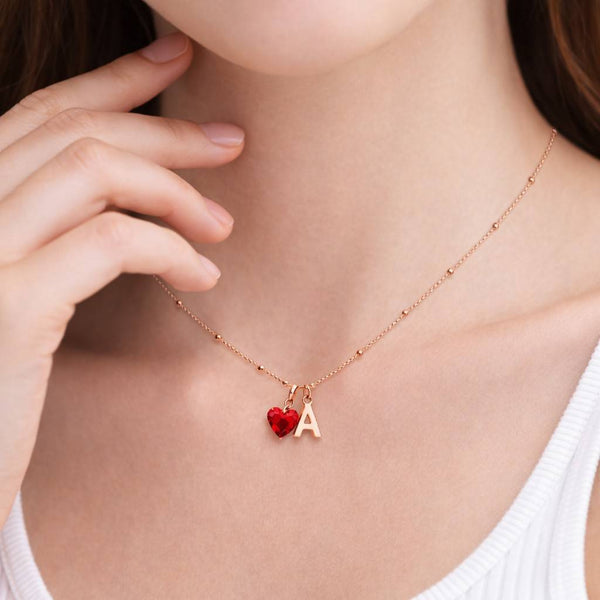women necklace name initial necklace alphabet necklace red heart necklace gemstone necklace delicate necklace everyday necklace pendant necklace tiny charm necklace