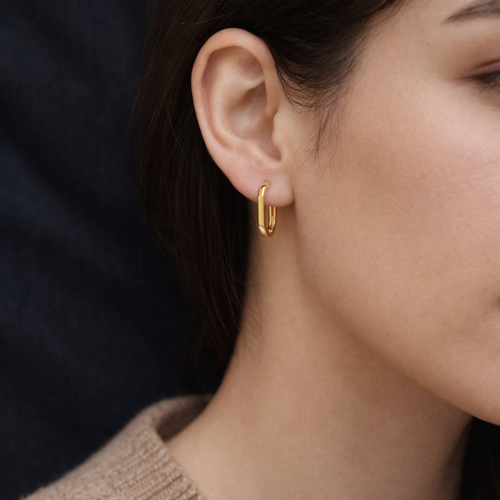 womens hoop earrings shiny gold hoops polished earrings latch back earrings everyday hoops lightweight hoops statement hoops slim hoop