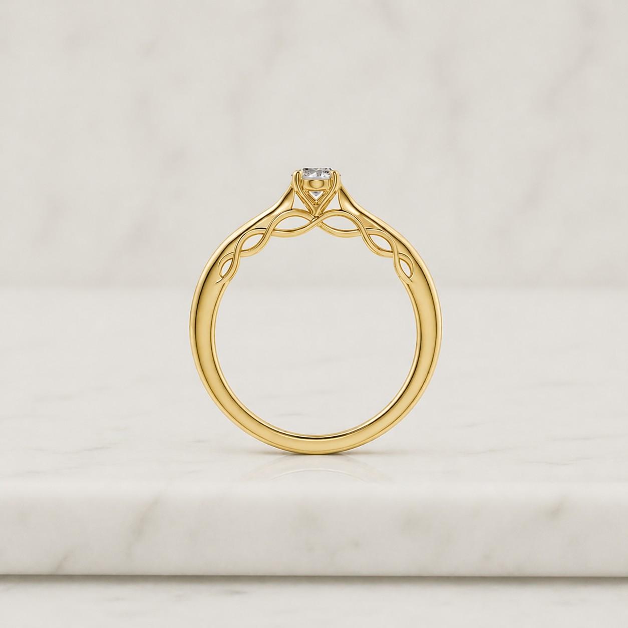 solid gold oval moissanite engagement ring, six prongs promise ring, rs-1102a1