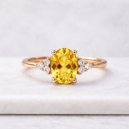 2ct Yellow Oval Diamond Engagement Ring, Yellow Oval Diamond Wedding Ring, Proposal Ring, Yellow Diamond Bridal Ring, Anniversary Gift