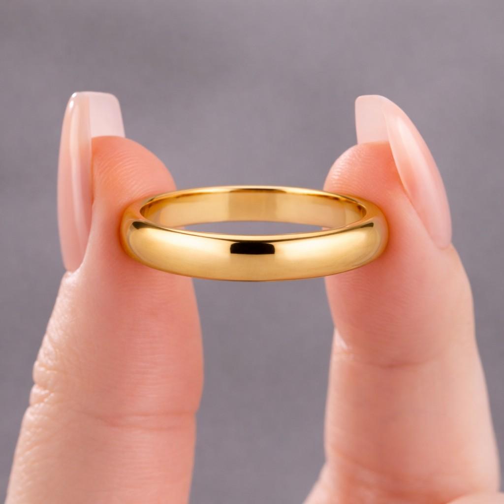 yellow gold ring plain wedding band comfort band ring sleek ring modern band classic wedding ring smooth finish ring