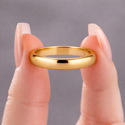 yellow gold ring plain wedding band comfort band ring sleek ring modern band classic wedding ring smooth finish ring