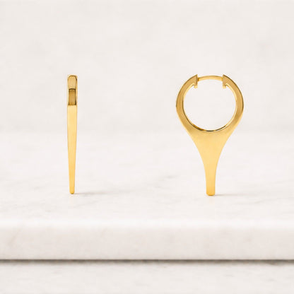 Long Spike Earrings Gold, Dangle Spike Huggie Earrings 14K Gold 925 Silver, Huggie Hoop Earrings with Spike Charm, Gothic Jewelry Gift