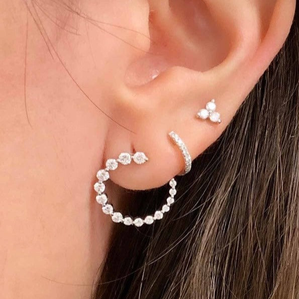 Prong Set Diamonds, Dainty Round Brilliant Earrings, Aurora
Diamond Hoop Earrings